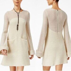 Free People White Rabbit Ivory Sweater Dress XS